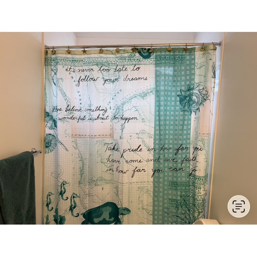 Inspirational Teal Shower Curtain